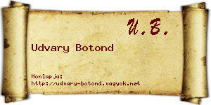 Udvary Botond névjegykártya
